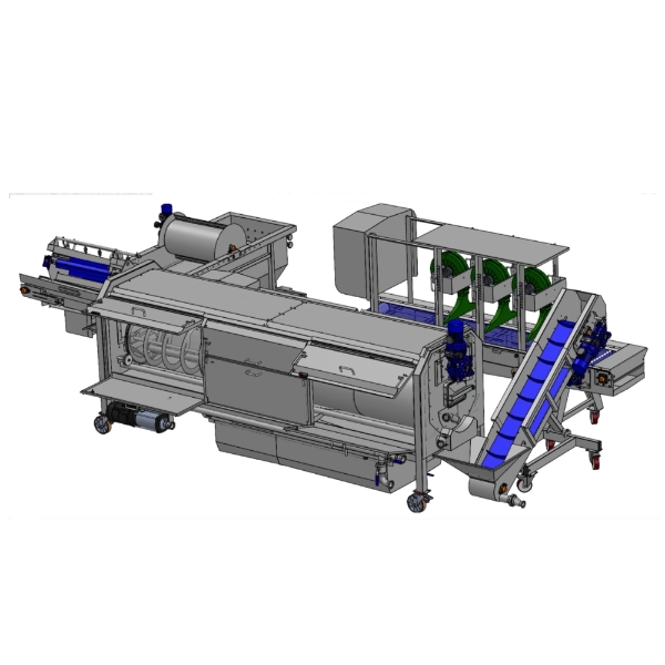 Blasenwaschtank und Trommelwaschmaschine mit Trockner für die Reinigung frischer Produkte und Derivate